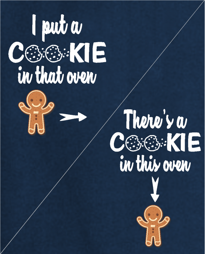 Cookie in oven